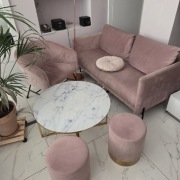 Styl i wygoda! Komplet : sofa, 3 fotele i 2 pufy