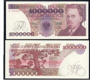 Banknot 1000000 Zł. - WŁADYSŁAW REYMONT - KOPIA, 1991r. PRL