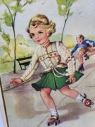 Pocztówka z dziewczynką na wrotkach