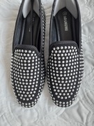 Balerinki czarne z nitami srebrnymi roz 38
