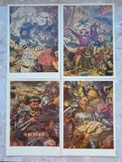 "Bitwa pod Grunwaldem" Jana Matejki  - 9 pocztówek