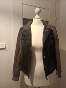 Czarna kurtka katana jeansowa z kapturem M 38