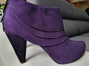 Fioletowe liliowe botki sztyblety buty kozaczki rozmiar 40