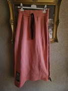 Długa spódniczka różowa bawełna z zamkiem po długości