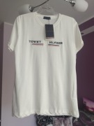 T-shirt damski Tommy  Hilfiger L śmietanowy 