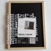 Tablica z literami 30x40cm kompletna czarno biała 
