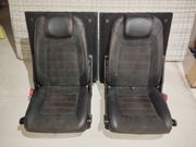 Trzeci rząd foteli ford s max MK1 poliftowe skóra z alkantarą czerwona nić 