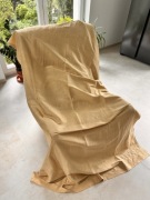 Materiał złoty firana zasłonka 126 x 296 taśma