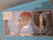 Skarpety ciepłe, grube cieple niebieskie z nadrukiem w rudziki nowe