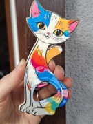 Otwieracz do butelek,magnes,kolorowy kot