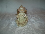 STARY CERAMICZNY ANIOŁEK, POZŁACANY NA CHOINKĘ