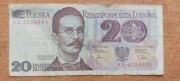 Banknot 20 zł z 1982r, Seria AU