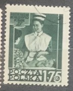 1 znaczek Polska PRL służba zdrowia 1953 r. 
