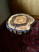 Stolik z orzecha włoskiego z korą