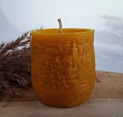 Naturalna świeca z wosku pszczelego, ręcznie robiona