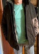 Kurtka męska parka z futerkiem czarna Recea - rozmiar M