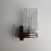 Kinkiet ścienny z kloszem strukturalnym  - lata 70