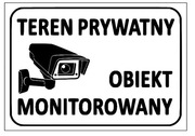 Tabliczka informacyjna teren monitorowany grawer laserowy 