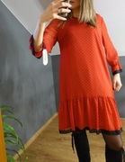 sukienka w grochy czerwona 42