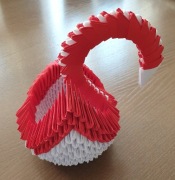 Łabądz z origami elementowego na prezent