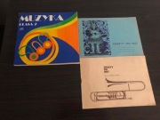 książka muzyka klasa 2 i dwa zeszyty do nut prl