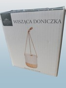 OSŁONKA NA DONICZKĘ BIAŁA DREWNO WISZĄCA SZNUREK boho ZESTAW 2 SZT ŚWIĘTA