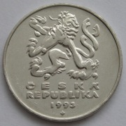 Czechy 5 koron 1993 - lew czeski / most Karola