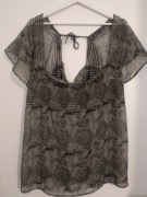 Bluzka Only - wzorzysta, z motylkowymi rękawami, orientalny motyw