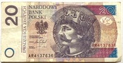 Banknot 20 zł  2016 rok unikat AR 4137636