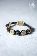 Bransoletka militarna myśliwska łowiecka z łusek Hematyt Handmade 30-06