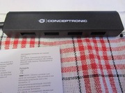 4 Portowy Hub USB 3.2 gen1 Conceptronic gniazdem zasilania do ladowarki