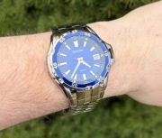 Zegarek męski Bulova 98B297 - Niebieska - 45mm na bransolecie