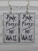 Kolczyki Pink Floyd The Wall decoupage prostokąty grafika Handmade