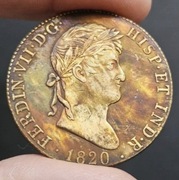 Hiszpania Moneta 8 Escudo 1820 Ferdynand VII