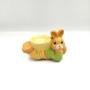 Wielkanocny świecznik ceramiczny zając figurka vintage lata 90 tealight 