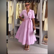 ZARA SUKIENKA R.S POPELINOWA KOSZULOWA  PASKI RÓŻ NOWA!