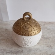 Bombka słoik pojemnik do świec gipsowy biały na małą swiecę