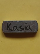 Koralik metalowy z imieniem KASIA 