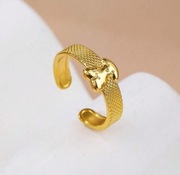 Pierścionek mosiądz pozłacany. 