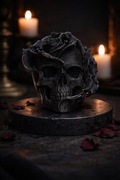 Czaszka z Różą – Gotycka Dekoracja | Idealny Prezent na Walentynki