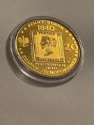 Penny Black. Moneta kolekcjonerska fi 32 mm.  Gyges