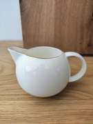 Porcelanowy biały dzbanek / wazon ze złotym brzegiem