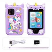 Telefon dotykowy edukacyjny smartphone dzieci jednorożec aparat gry muzyka 