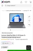Lenovo IdeaPad Slim 3-15 Ryzen 5-7533HS/24GB/512GB/Win11