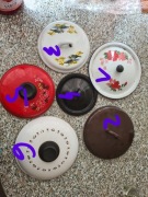 Stare pokrywki prl emaliowane zestaw