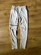 Beżowe rozciągliwe dresy BY O LA LA – rozmiar S, zamek na udzie