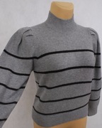 Next modny sweterek półgolf bufiaste rękawy 40