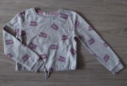 H&M Bluza krótka szara ocieplana 134/140