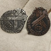 Zestaw 2 Regionalna Odznaka Krajoznawcza PTTK brąz, srebro