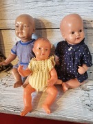 Trzy lalki francuskie z celuloidu i tworzywa 